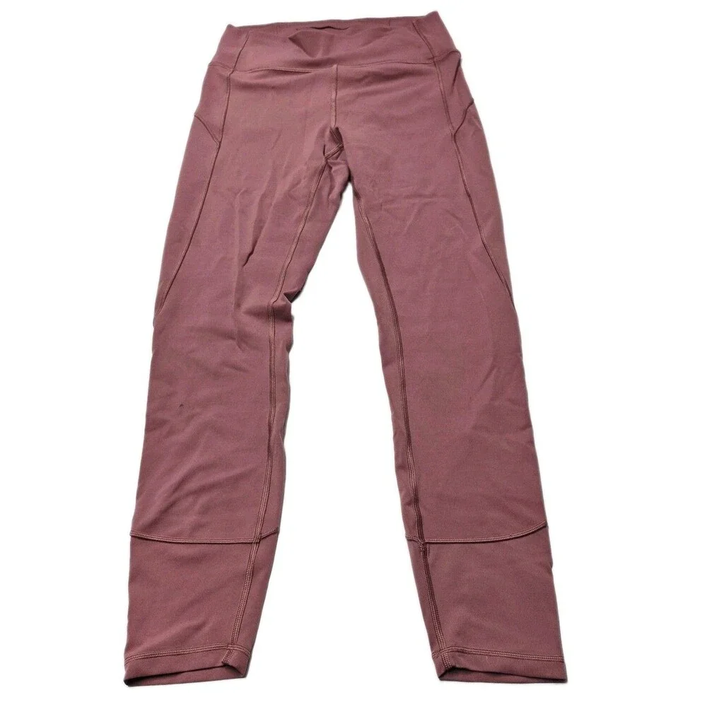 Lululemon Fast And Free Tight Leggings Size 8 Dusty Rose Pink High Rise Pocket